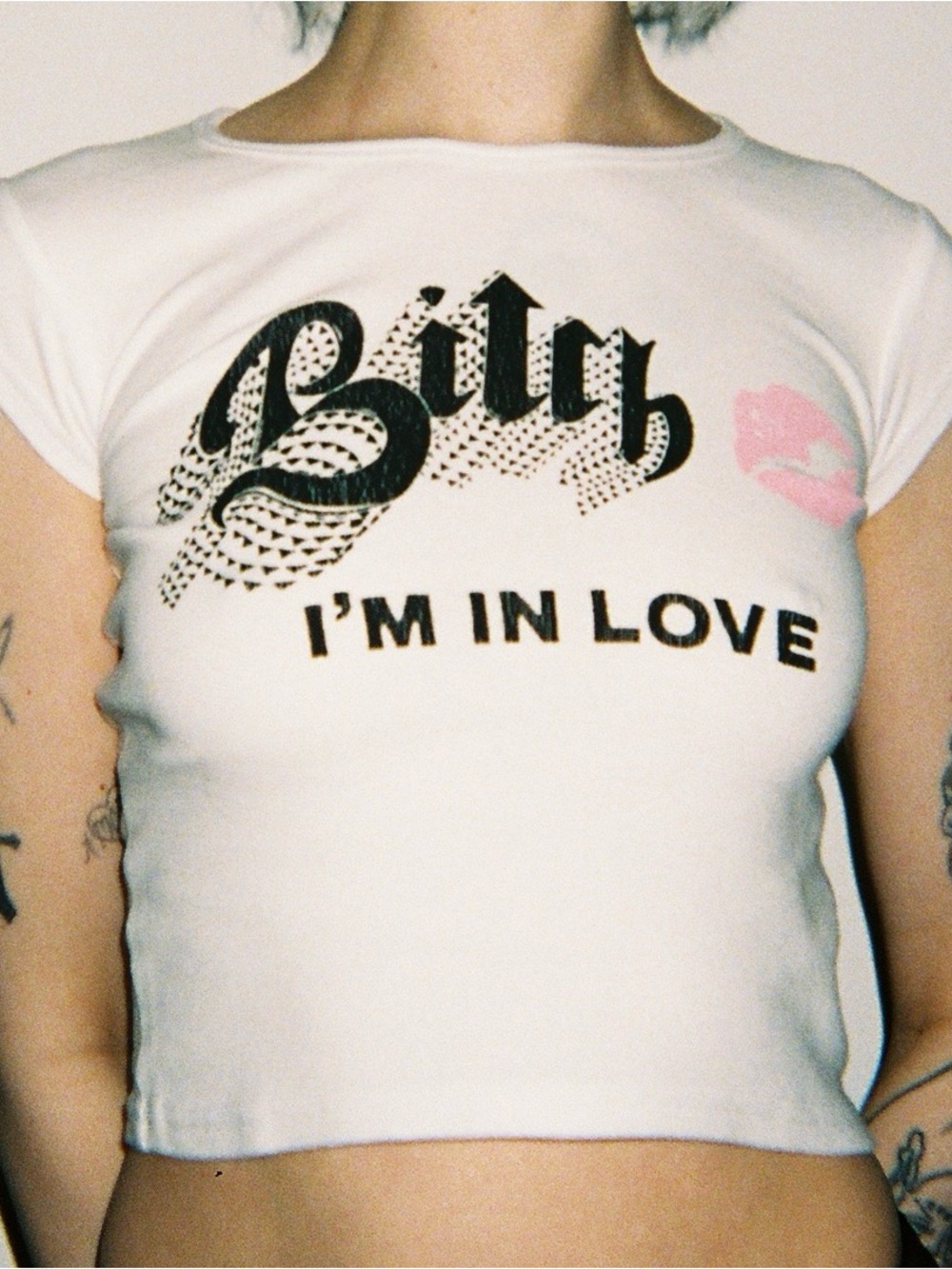 R&M Leathers B!tch baby tee
